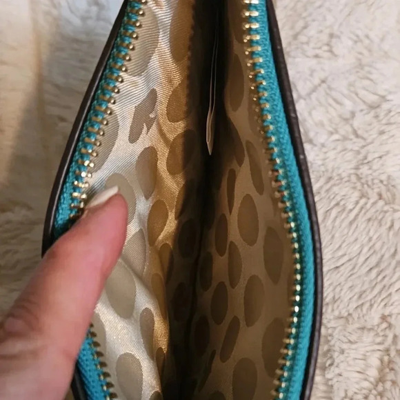 New W Tags KATE SPADE NEW YORK Wallet Wristlet Clutch Teal Leather 98689249028 - Picture 5 of 7